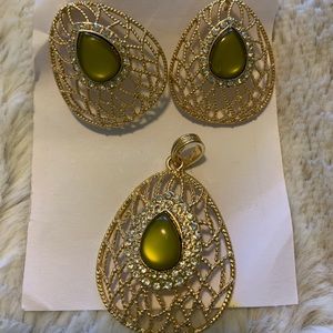 Pieced Earrings and Necklace Pendant
